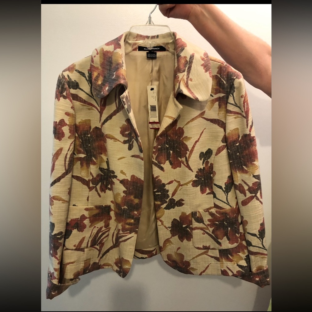 Ellen Tracy Multicolor Floral Blazer